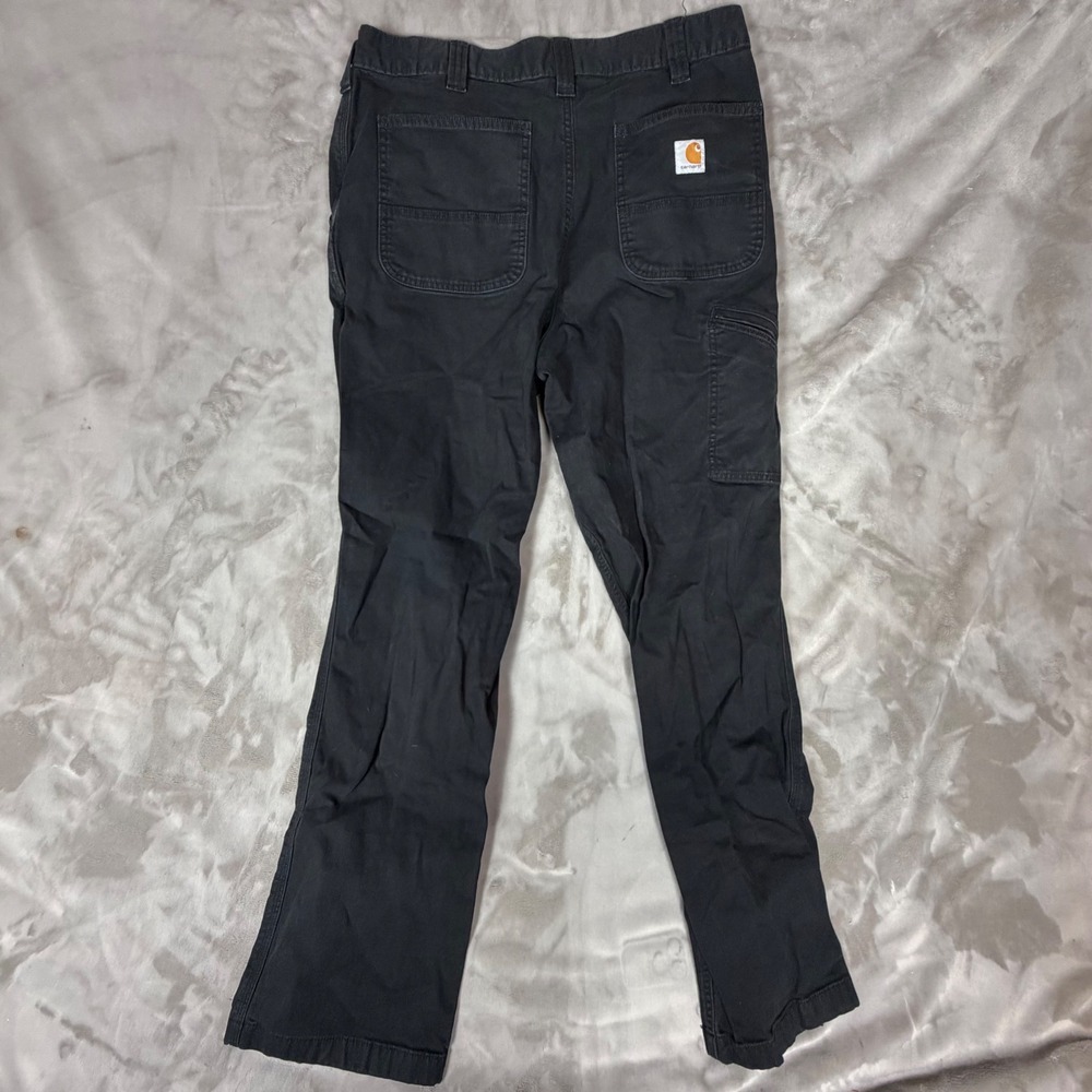 Carhartt 102291 Mens Relaxed Fit Rugged Flex Rigby Dungaree Black Pants 36x34 - Picture 4 of 4
